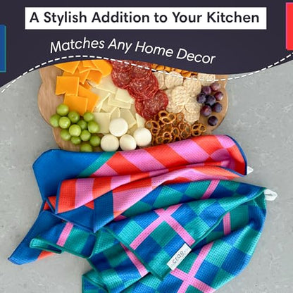 Double-Sided Microfiber Hand Towels, Waffle Kitchen Towels Set for Home Use | 2 Towels, 17x27 Inches, Durable & Soft, Fast Drying, Hand Wash Cloth and Dishcloth, Collins/Marine, Home Use 2-Pack Towel Set - color: Collins/Marine, size: Double sided Hand To