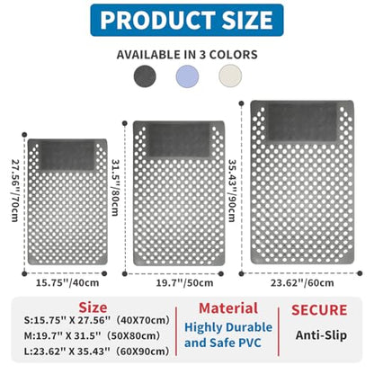 Bath Tub Shower Mat with Soft Shower Foot Scrubber Mat for Massage,Non Slip Bathtub Mat with Strong Suction Cups, Silicone Shower Foot Scrubber Mat (Gray, 31.5" X 19.7"(Rectangular)) - color: Gray, size: 31.5" x 19.7" (Rectangular)