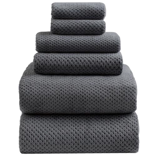 Oversized Bath Towels Extra Large 40x80 Inches Bath Sheets for Adults Super Soft Quick Dry Highly Absobent Microfiber Shower Towels (6 Piece,Charcoal)… - color: Charcoal 6 Piece, size: 6 Piece