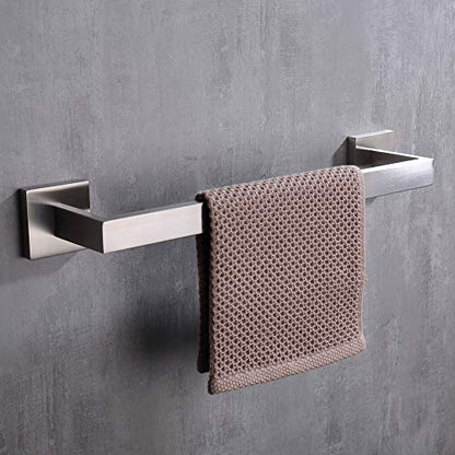 TASTOS 16 Inch Towel Bar Rack Brushed Nickel, Stainless Steel Modren Square Towel Holder for Bathroom Kitchen Wall Mounted - color: Brushed Nickel, size: 16 Inch