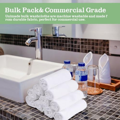 Washcloths Bulk 200 Pack Face Towels, Highly Soft Wash Cloths | Hand Towels, Fast Drying Multi-Purpose Microfiber Cleansing Cloths for Bathroom, Hotel, Spa, and Salon White (12" x 12") - color: White