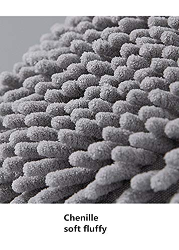 Ivymei Microfiber Chenille Hand Towels, 2 Pack, Soft Absorbent Kitchen Bathroom Towels with Loop, Grey Pink - color: Grey Pink