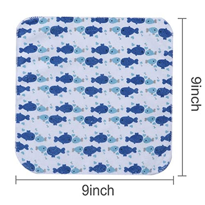 Softan Baby Washcloths, 24Pack Baby Wash Cloths Extra Soft & Ultra Absorbent, Baby Towels and Washcloths Face Towel Unisex for Boys Girls Body, Washclothes Gentle on Sensitive Skin, 9x9 Blue Whale - color: Blue Whale