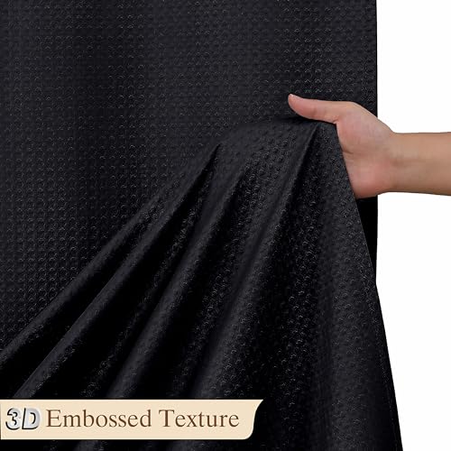 Aiyufeng Waterproof Fabric Shower Curtains for Bathroom，Dot Like Embossed Textured Soft Polyester Cloth Stall Shower Curtain，Hotel Luxury Quality Machine Washable，36Wx72L，Black - color: Black, size: 36"W x 72"L (Pack of 1)