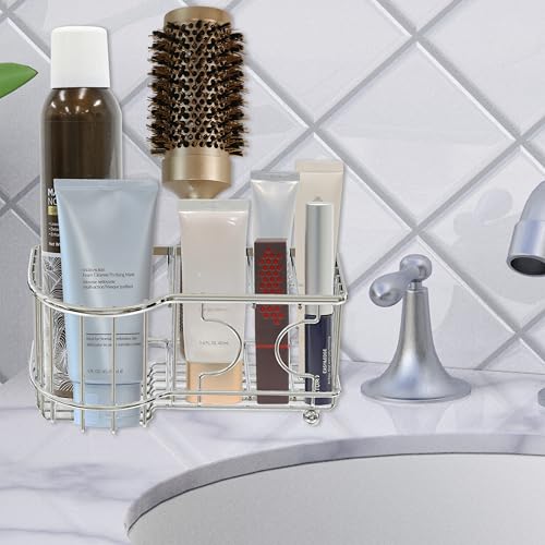 Simple Houseware Multi-Functional 6 Slots Toothbrush Holder, Chrome - color: Chrome, size: Freestanding