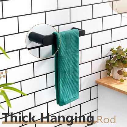 KOKOSIRI Towel Ring Holder Matte Black Hand Towel Bar for Bathroom Wall Mounted 9-Inch Towel Rack Stainless Steel Bathroom Hardware, B4010BK-L9 - color: Matte Black