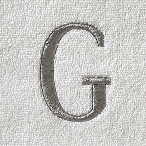 SKL Home Casual Monogram Hand Towel Set, G, 16x26, White 2 Count - color: Casual Monogram Hand Towel Set, size: Hand Towel Set, style: G