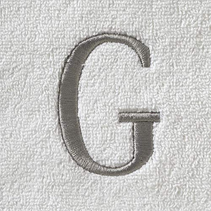 SKL Home Casual Monogram Hand Towel Set, G, 16x26, White 2 Count - color: Casual Monogram Hand Towel Set, size: Hand Towel Set, style: G