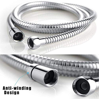 Shower Hose, 98-inch Stainless Steel Showerhead Hose with G1/2 Universal Brass Connector, Chrome - size: 98 inches