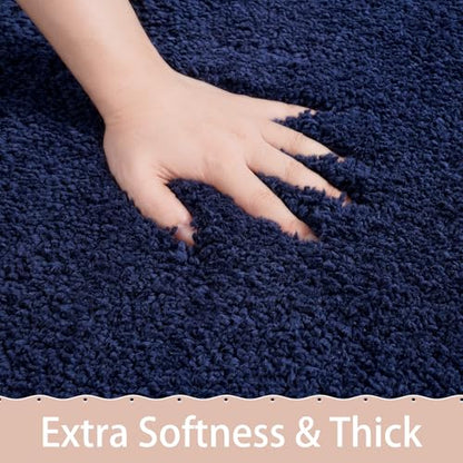 AROGAN Bathroom Rugs, Thick Soft Non Slip Bath Mat, 20x30 Inch Navy Blue | Absorbent Microfiber Rubber Backing, Quick Dry Bathroom Mat Shower Mat, Machine Washable Plush Carpets - color: Navy Blue, size: 1'8" x 2'6" (20" x 30")