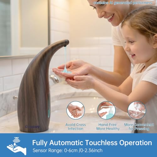 Automatic Soap Dispenser Touchless Rechargeable 10 oz | Magnetic USB Charging, IPX7 Waterproof Sensor Pump with 4 Adjustable Levels for Kitchen Sink & Bathroom Hand Soap - color: Copper