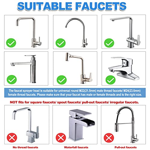 Kitchen Sink Faucet Sprayer Attachment, Movable Kitchen Tap Head 360° Rotatable, Anti-Splash Sink Sprayer Faucet Nozzle Head, Water Saving Faucet Aerator - style: 3 Modes Sprayer