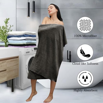 Extra Large Bath Towels Set 35x70 Inches - Dark Coffee Luxury 600 GSM Oversized Bath Sheet Towel,Ultra Soft Microfiber - Quick Dry,Highly Absorbent Shower Towels Spa Hotel Bathroom Towel Set (4-Pack) - color: Coffee Set, size: 4-Piece Set