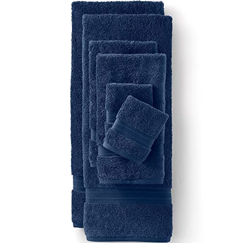 Lands' End Supima Cotton 6 Piece Bath Towel Set Hand Towel, 1 Piece Deep Sea Navy - color: Deep Sea Navy, size: Hand Towel, 1 Piece