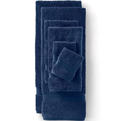 Lands' End Supima Cotton 6 Piece Bath Towel Set Bath Sheet, 1 Piece Deep Sea Navy - color: Deep Sea Navy, size: Bath Sheet, 1 Piece