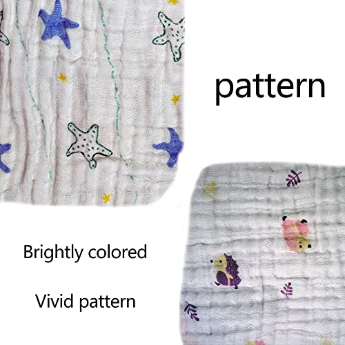 Baby Wash Cloth and Towels 5 Pack - Muslin Washcloths, Super Soft Newborn Bath Face Towels, Cotton Reusable Wipes