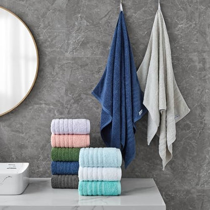 Aibaser Towels - Premium 100% Cotton Bath Towels Set (27 x 54 inches), Lightweight and High Absorbency Quick Drying (Grey) - color: Grey, size: 27x 54 Inches