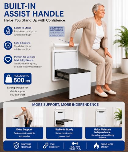 Wall Mounted Chair Shoes Shower Seat:Folding,Holder 500 LB