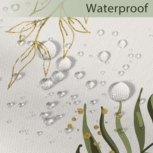 Extra Wide Boho Wrap Around Clawfoot Bathroom Shower Curtain Set | Leaves look; 180"W x 70"L. waterproof HD print, quick-dry fabric and free hooks for easy setup. - color: A-01green, size: 180"W x 70"L (Pack of 1)