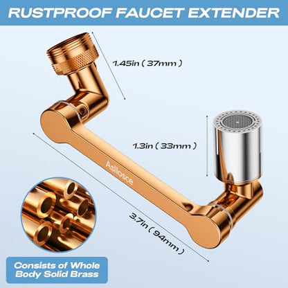 1080° Rotating Faucet Extender, Brass Faucet Multi-functional Spray Nozzle Extender, Universal 36° Rotating Mechanical Arm Bathroom Faucet Extender, Kitchen Extend Filter, 2 Modes Spray