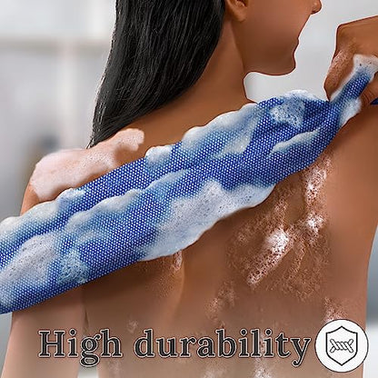 myHomeBody African Net Sponge, African Bath Sponge, Body Exfoliator Scrubber, Bath Washcloths, Exfoliating Net, Shower Back Scrubber, Set of 3, Dark Blue, Purple, Black