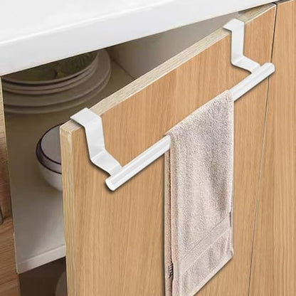 2 Pack White 9 Inch Towel Holder for Kitchen Bathroom | Bathroom Towel Bar, Stainless Steel, Hand Towel Rack, Over Cabinet Door, For Kitchen Bathroom - color: White