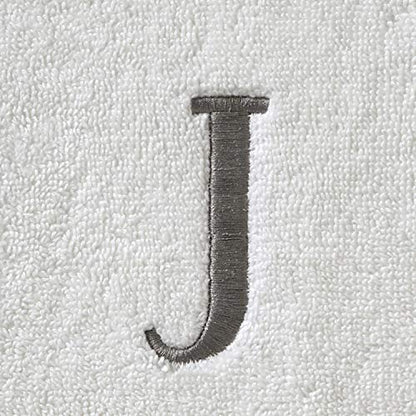 SKL Home Casual Monogram Hand Towel Set, J, 16x26, White 2 Pack - color: Casual Monogram Hand Towel Set, size: Hand Towel Set, style: J