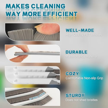 Thin Cleaning Brush Set - Gap Cleaning Tools, Multi-Purpose Hard Bristle Grout Scrub Brushes & Grout Cleaner Brush for Deep Scrubbing in Kitchen, Bathroom, Toilet, Sink Gap - color: White 6pcs