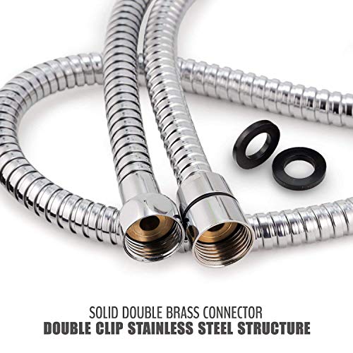 Shower Hose, 79-inch Stainless Steel Showerhead Hose with G1/2 Universal Brass Connector, Chrome - size: 79 inches