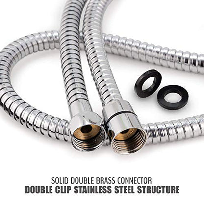 Shower Hose, 79-inch Stainless Steel Showerhead Hose with G1/2 Universal Brass Connector, Chrome - size: 79 inches