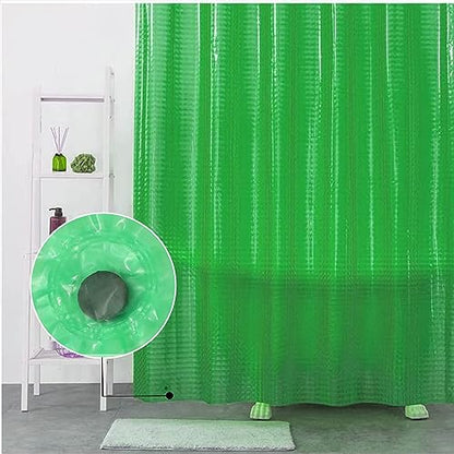 EVA Green Shower Curtain Liner,3D Plastic 5G Shower Liners with 12 Rustproof Metal Grommets and Weighted Magnets, Waterproof Duty Shower Curtains for Shower Bathroom 72 x 72 - color: Square-green
