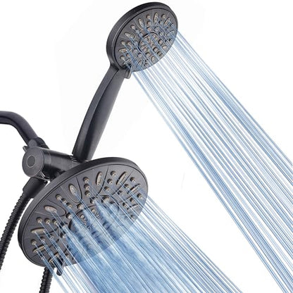 AquaDance 7" Premium High Pressure 3-way Rain & Handheld Shower Head Combo | Enjoy Dual 6-Setting Luxury Shower Heads Separately or Together for the Best of Both Worlds! Stainless Steel Hose - Bronze - color: Oil Rubbed Bronze, style: 2.5 Gallons Per Minu