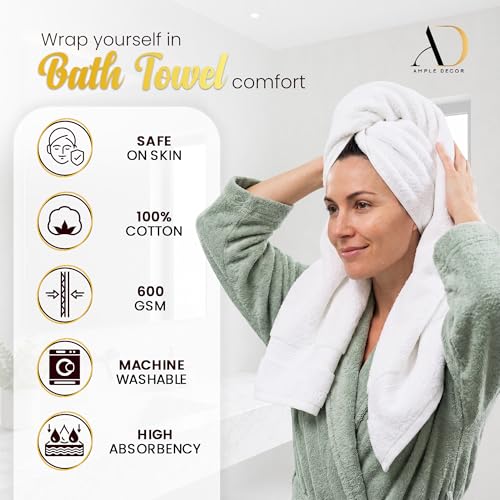 100% Cotton Bath Towels 30x54 Inches, 600 GSM, Soft & Absorbent, Set of 16, Black - color: Black, size: Bath Towel Set of 16