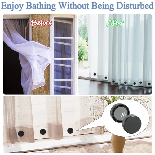 ZYNERY 18 Pcs Shower Curtain Weights, Shower Magnets for Curtain Liner, Shower Curtain Magnets Weights, Magnetic Shower Curtain Weights Bottom, Weights for Outdoor Curtains Flag Tablecloth (Black) - color: Black