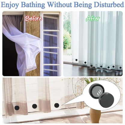 ZYNERY 18 Pcs Shower Curtain Weights, Shower Magnets for Curtain Liner, Shower Curtain Magnets Weights, Magnetic Shower Curtain Weights Bottom, Weights for Outdoor Curtains Flag Tablecloth (Black) - color: Black