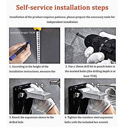 Flip Up Grab Bars for Bathroom, Handicap Rails ?Foldable Toilet Grab Bar Handles Support Bars Safety Handrails for Elderly Disabled Pregnant Shower AssistWithout Calling Bell（Without calling bell） - size: Without calling bell