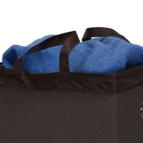 Household Essentials Laundry Hamper with Lid, Removable Mesh Liner, and Magnetic Closure, Gray - color: Cobblestone, style: Single