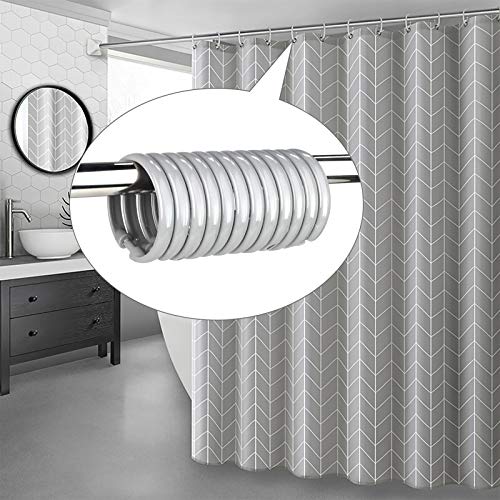 Shower Curtain Rings-12 Pack- Plastic Shower Curtain Hooks O-Shaped Rings Hook Glide Easily on Bathroom Shower Rod(Grey)