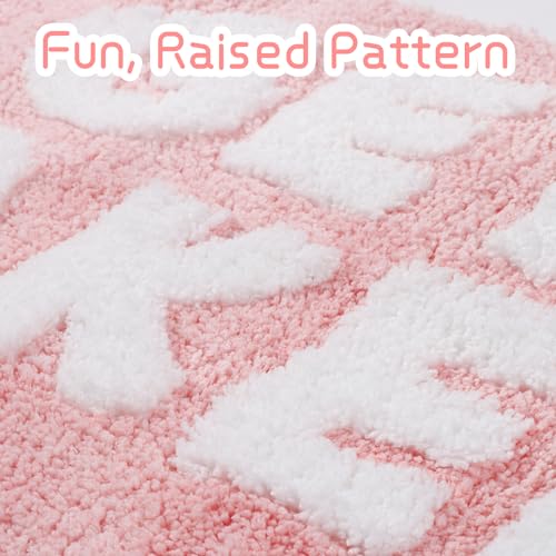 Pink Get Naked Bath Mat Girly Funny Large Bathroom Rugs | Non Slip Washable Bath Rug Quick Dry Absorbent Soft Microfiber Bathmat,20*32 Inch - color: Pink, size: 20*32"