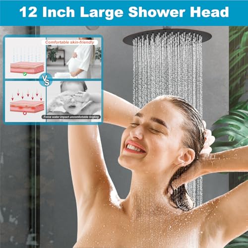 Midanya Round Rain Shower Head,High Pressure,Oil Rubbed Bronze 12 Inch | 360°Swivel,Ceiling or Wall Mount,Waterfall Full Body Coverage,Bathroom Remodel,Stainless Steel Rainfall Shower Head - color: Bronze, size: 12 Inch