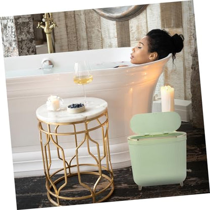 Alipis Sleek Slim Trash Can with Lid for Bathroom Bedroom and Kitchen Stylish Narrow Waste Basket for Spaces Odor-Blocking Design Easy to Clean for Home Decor