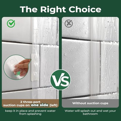 Clear Shower Curtain Liner with Side Suction Cups, Premium PEVA Plastic Shower Liner with 3 Magnets, Waterproof Bathroom Curtain, 72 x 96, Clear - color: 1. Clear, size: 72"W x 96"L (Pack of 1)
