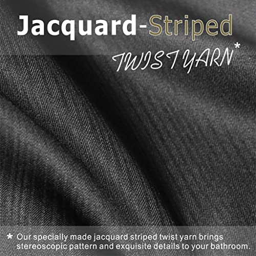 Black Shower Curtain for Bathroom: Water Repellent Quick Dry - 78"Lx72"W | Striped Textured Linen Style Polyester Fabric Bath Curtain, Solid Simple Elegant Lightweight, Machine Washable, Semi-Sheer - color: Black, size: 72"W x 78.7"L (Pack of 1)