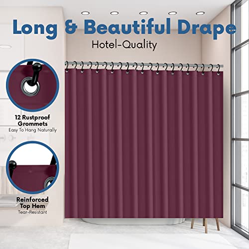 No Smell Shower Curtain Liner 72x72 Dark Purple - PEVA Plastic Shower Curtain for Bathroom, PVC-Free Waterproof Purple Shower Liner with Metal Grommets and Magnet-Weighted Bottom Hem - Washable Liner - color: Dark Purple