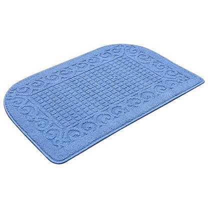 COSYHOMER 39x20 Half Round Kitchen Rug,Non Slip Washable Mat,Blue 1PC | Polypropylene tufted textile,small half circle rug,kitchen sink mat,Kitchen floor mat - color: Blue, size: 1'8" x 3'3" (Semicircular)