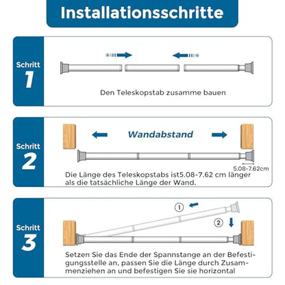 AIZESI Tension Curtain Rod 18-36 inch，2Pcs Adjustable Tension Rod Black Curtain Tension Rod No Drilling Small Tension Rod Spring Tension Curtain Rod - color: Black, size: 18“-36“-2P