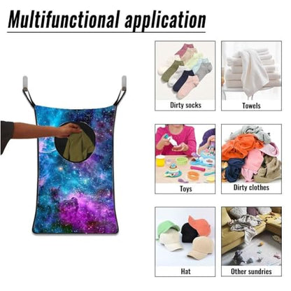 ZOUTAIRONG Cute Axolotl Hanging Laundry Hamper Saving Space Laundry Bag Pink Cherry Blossom Laundry Basket Over The Door Storage Bags for Bedroom Home Dirty Clothes Hampers Blue - color: Axolotl Flower