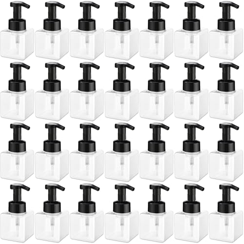 Foaming Soap Dispenser 8.5 oz Foam Pump Bottle Bulk Empty Travel Foaming Dispenser Refillable Hand Soap Plastic Pump Bottle Travel Clear Container for Bathroom Vanities(24 Pcs,Black) - color: Black