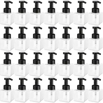 Foaming Soap Dispenser 8.5 oz Foam Pump Bottle Bulk Empty Travel Foaming Dispenser Refillable Hand Soap Plastic Pump Bottle Travel Clear Container for Bathroom Vanities(24 Pcs,Black) - color: Black