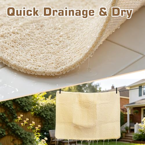 58x44 Extra Large Shower Mat, Anti Slip Shower Mats for Inside Shower, PVC Loofah Mats for Shower and Bathroom, Quick Drying, Beige - color: Light Khaki